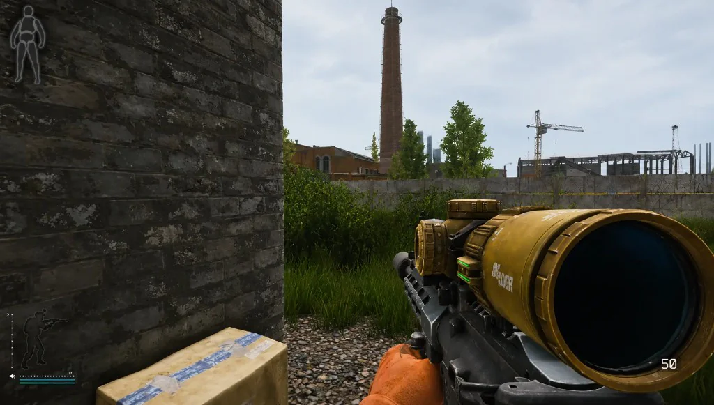 Delta Force hallway with cyan player highlights showing through walls and doors.